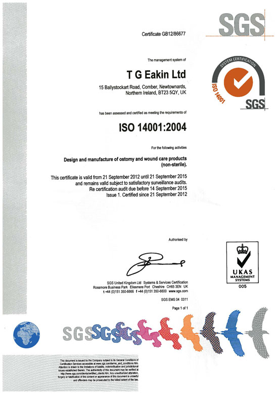 TG Eakin Ltd awarded Environmental Standard