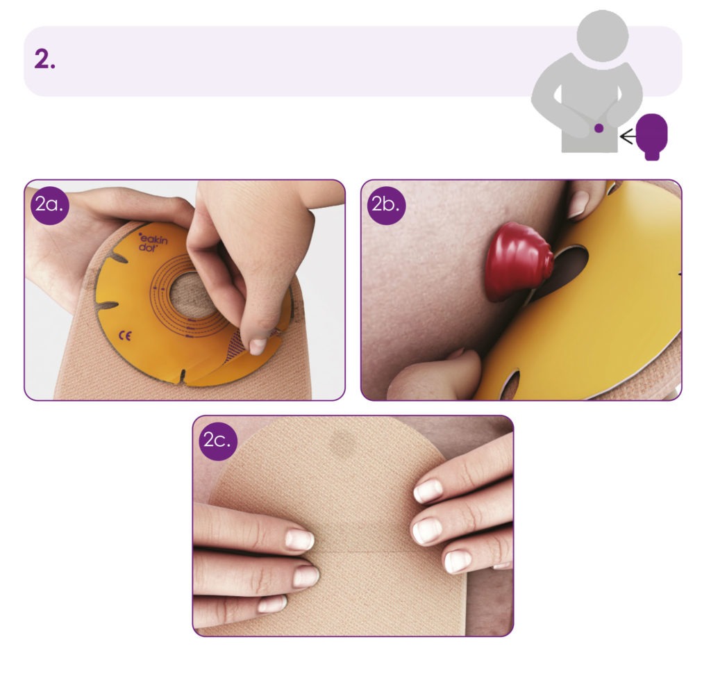 steps to apply eakin dot 1 piece pouch
