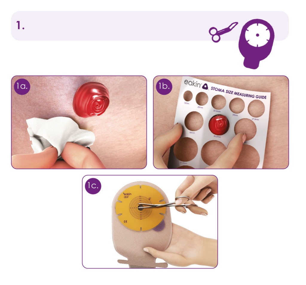 instructions to apply eakin dot 1 piece pouch